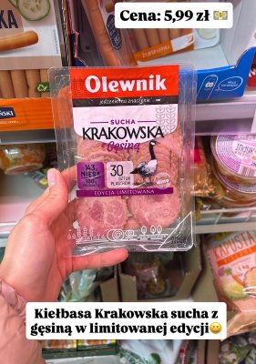 Kiełbasa Krakowska sucha z gęsiną edycja limitowana promocja w Dino