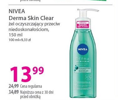Żel oczyszczający Nivea derma promocja