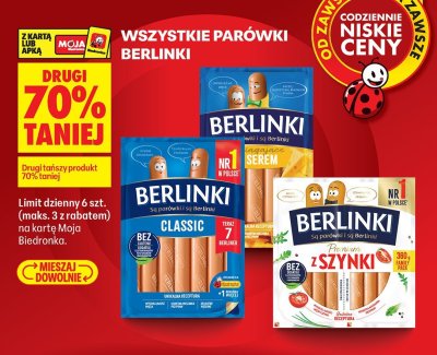 Parówki Berlinki Classic promocja w Biedronka
