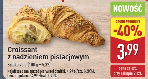 Croissant z nadzieniem pistacjowym promocja w Aldi