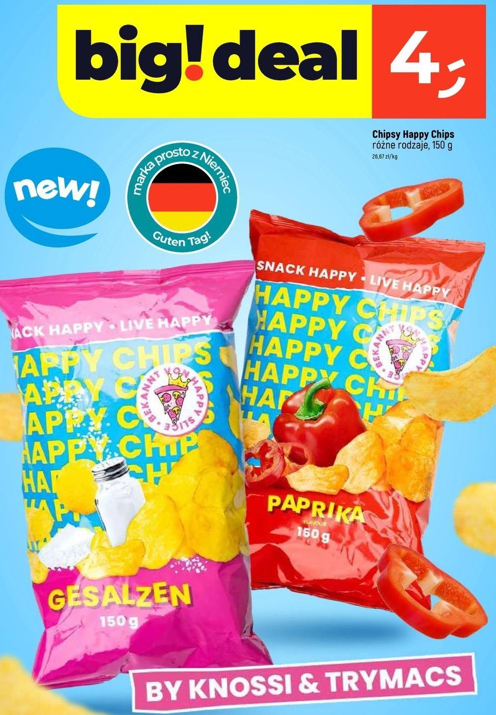 Chipsy paprykowe Happy chips promocja w Dealz