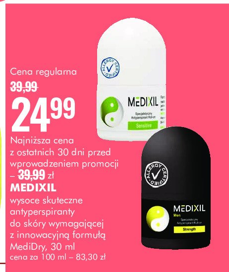 Antyperspirant roll on men MEDIXIL promocja