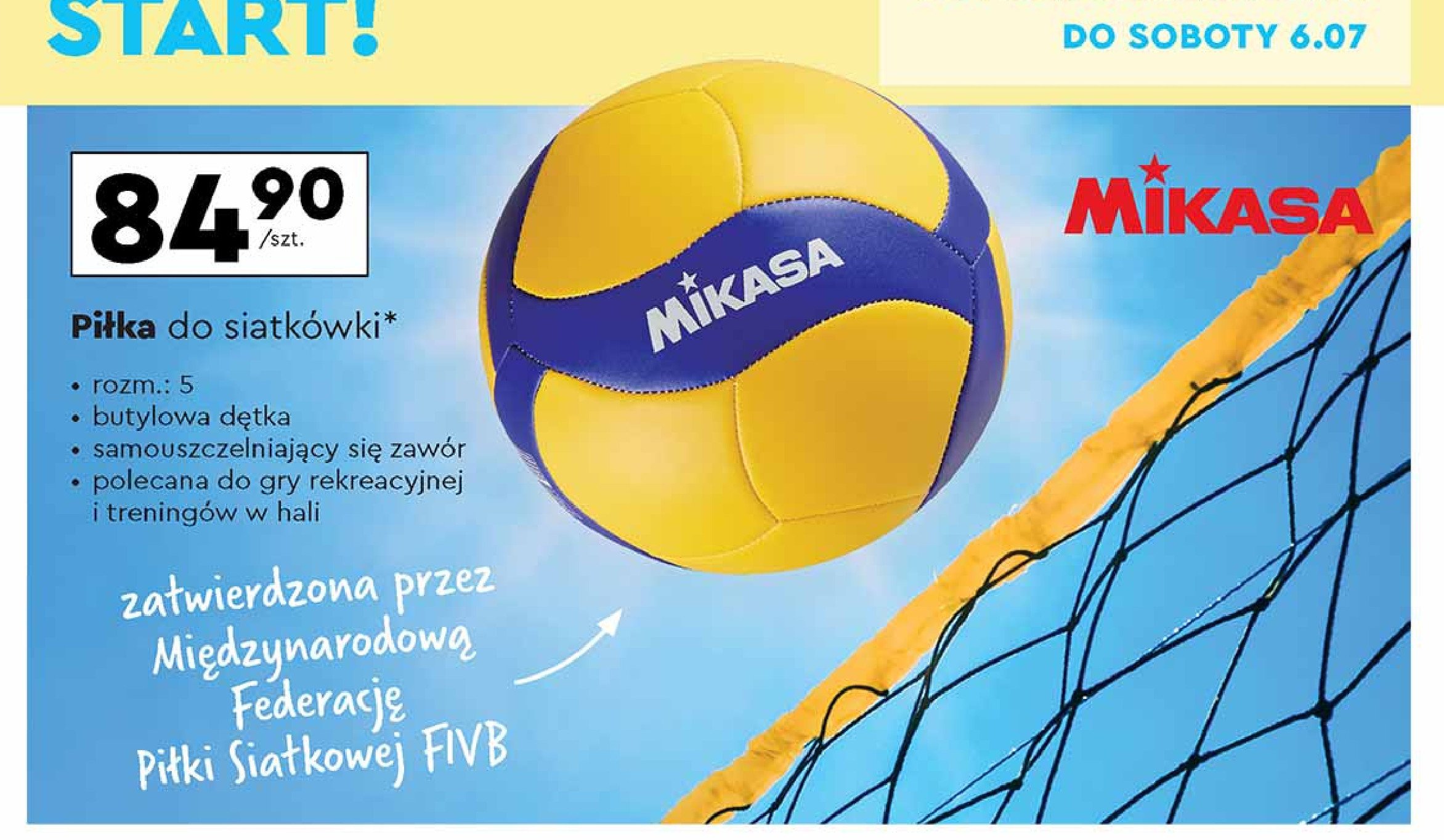 Piłka do siatkówki Mikasa promocja w Biedronka