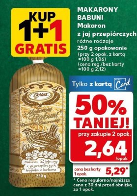 Makaron 2 jaj przepiórczych różne rodzaje Makarony Babuni 250 g opakowanie promocja w Kaufland