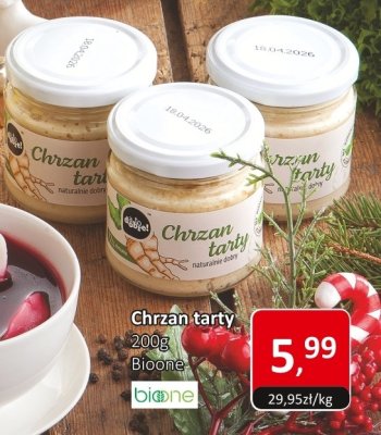 Chrzan tarty 200g Bioone promocja w Market Point