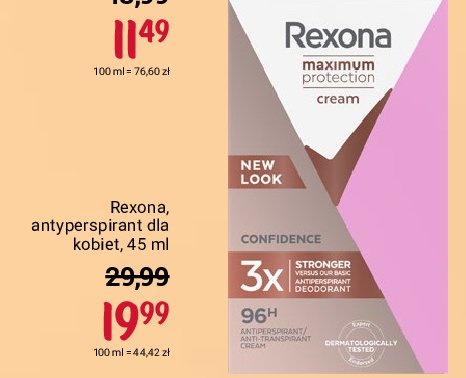 Dezodorant cream Rexona maximum protection promocje