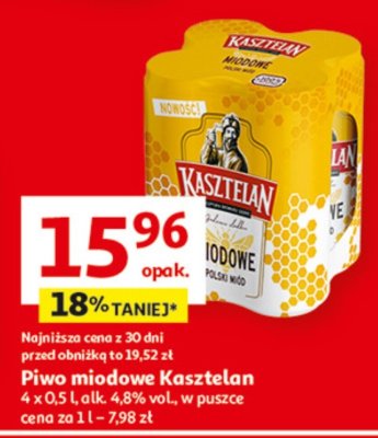 Piwo miodowe Kasztelan promocja w Auchan