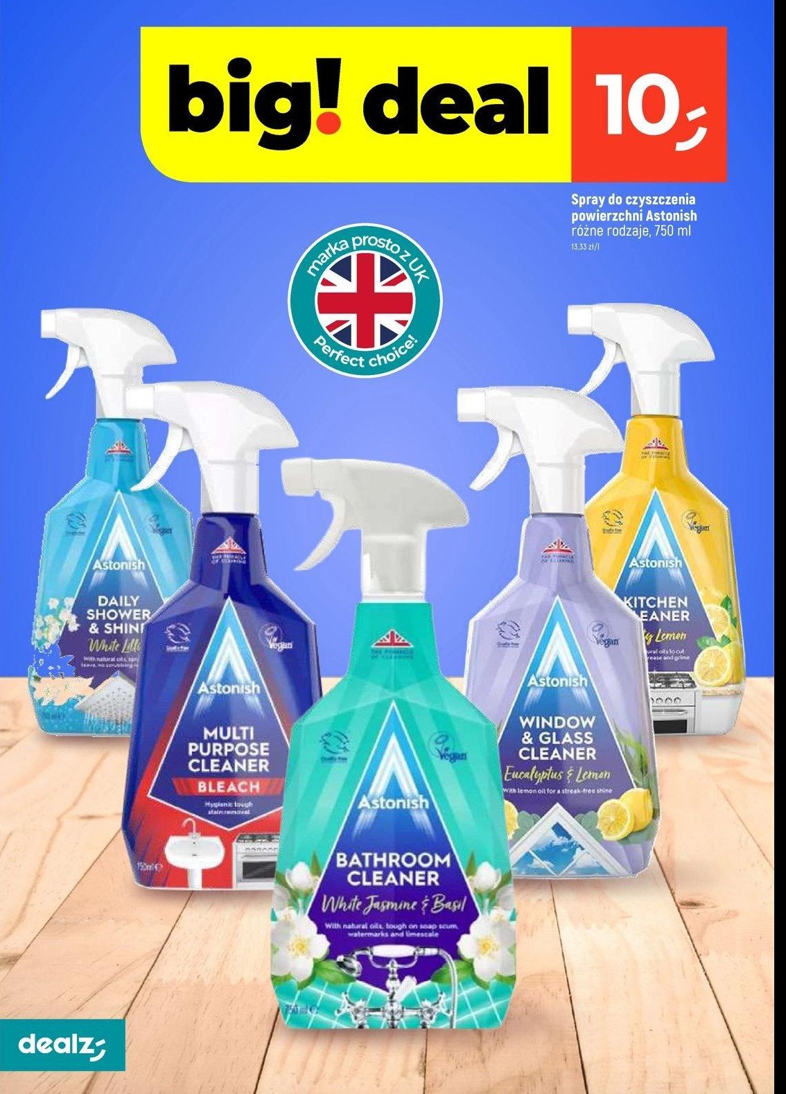 Spray do czyszczneia łazienki jaśmin i bazylia ASTONISH promocja