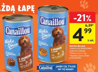 Karma dla psa CANAILLOU MISKA DNIA wybrane rodzaje 1240 g promocja w Intermarche