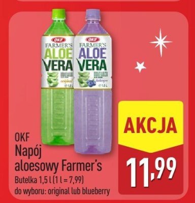 Napój aloesowy Farmer's blueberry promocja w Aldi