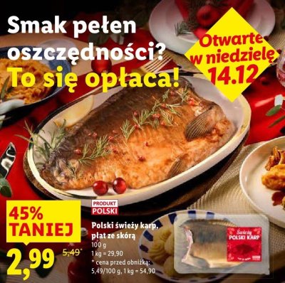 Karp Polski świeży karp, płat ze skórą promocja w Lidl