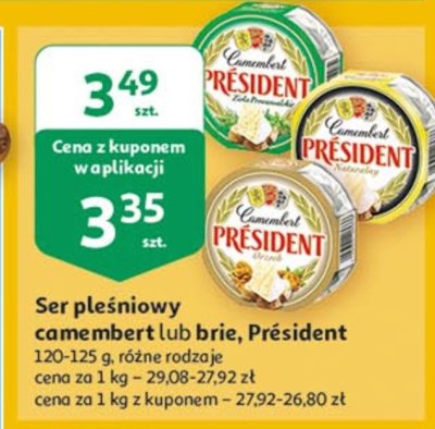 Ser brie z orzechami President promocja