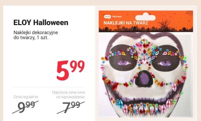 Naklejki dekoracyjne do twarzy Halloween promocja w Rossmann
