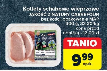 Kotlety schabowe wieprzowe bez kości Carrefour targ świeżości promocja