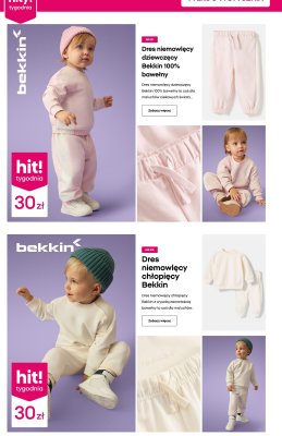 Dres niemowlęcy dziewczęcy Bekkin 100% bawełny promocja