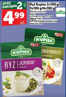 Ryż Kupiec 2x100 g/3x100 g/4x100 g promocja w TOPAZ