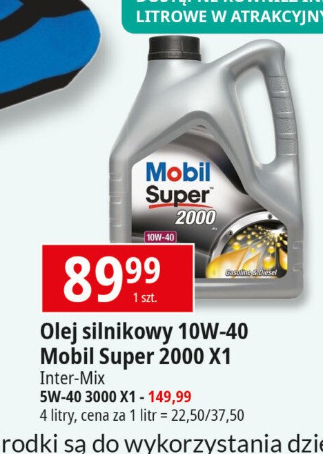 Olej 10w40 x1 Mobil super 2000 promocja