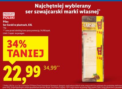 Ser Carski w plastrach XXL promocja w Lidl