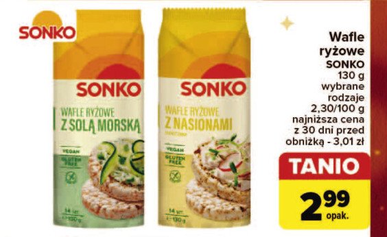 Wafle ryżowe z solą morską Sonko promocja