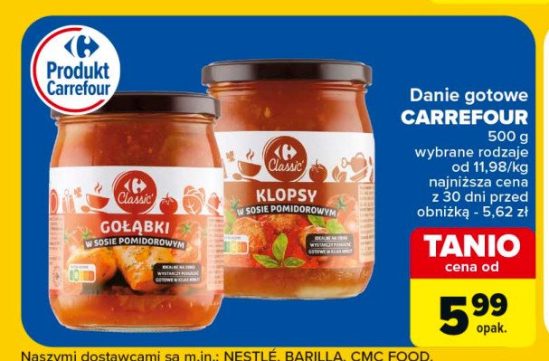 Gołąbki w sosie pomidorowym Carrefour classic promocja