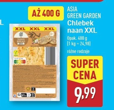 Chlebek naan Asia green garden promocja w Aldi