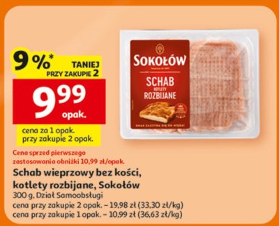 Schab wieprzowy bez kości, kotlety rozbijane Sokołów promocja w Auchan