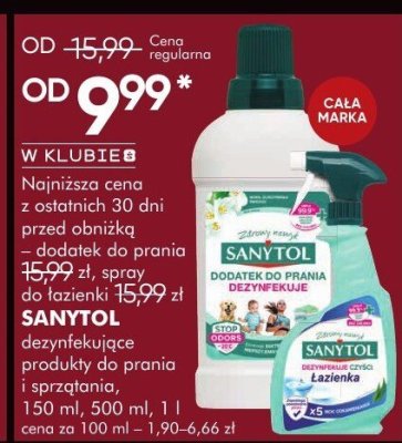Produkty Sanytol dezynfekujące do prania i sprzątania, 500 ml, 1 l promocja w Super-Pharm