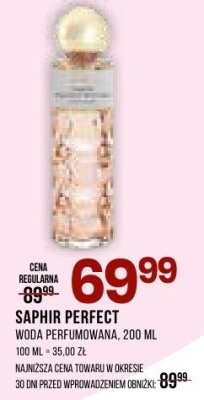 Perfumy SAPHIR PERFECT woda perfumowana promocja w Drogerie Natura