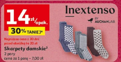 Skarpety damskie Inextenso 2 pary promocja w Auchan