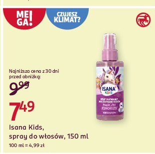 Spray ułatwiający rozczesywanie Isana kids promocja w Rossmann