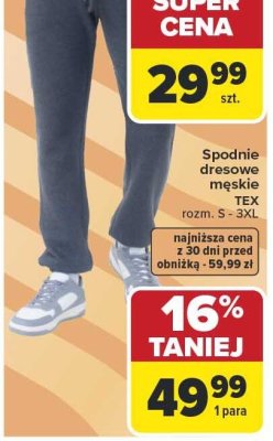 Spodnie dresowe męskie m-xxl Straight up promocja w Carrefour