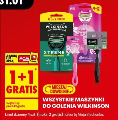 Maszynki do golenia wszystkie rodzaje 1+1 GRATIS promocja w Biedronka