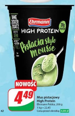 Mus pistacjowy Ehrmann high protein promocja