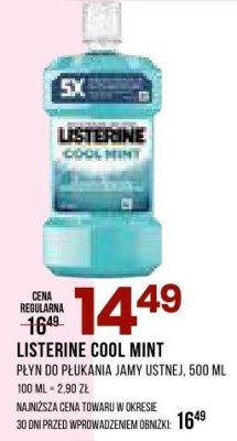 Płyn do płukania jamy ustnej Listerine Cool Mint, 500 ml promocja w Drogerie Natura