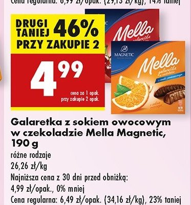 Galaretka w czekoladzie pomarańczowa Magnetic mella promocja w Biedronka