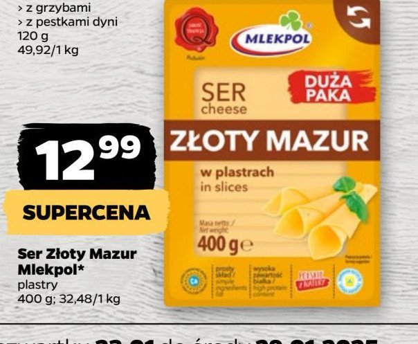 Ser złoty mazur Mlekpol promocja