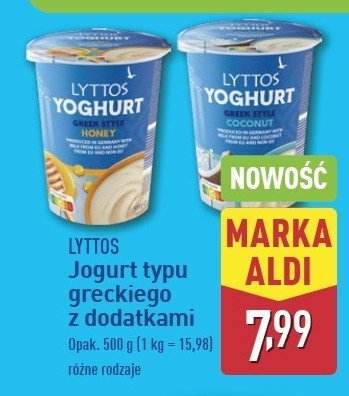 Jogurt grecki z miodem Lyttos promocja w Aldi