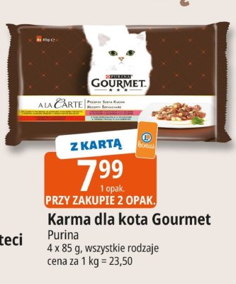 Karma dla kota Gourmet Purina promocja w Leclerc