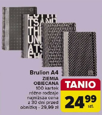 Brulion a4 na spirali 100 kartek kratka Ziemia obiecana promocja