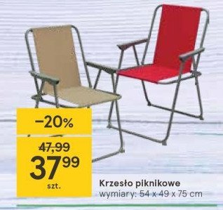 Krzesło piknikowe 54 x 49 x 75 cm promocja