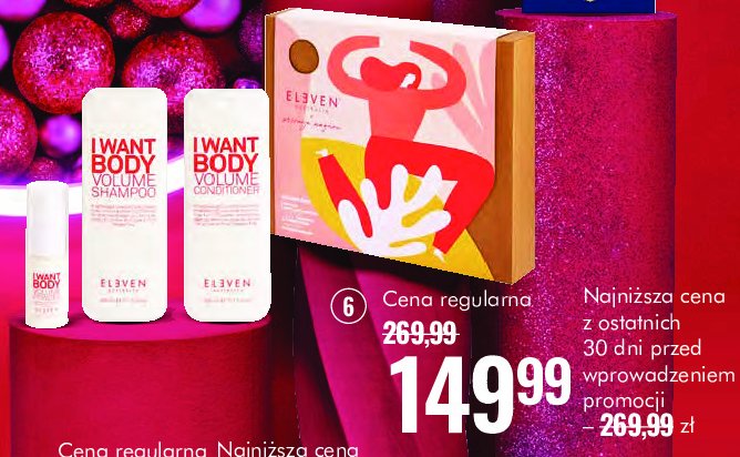 Zestaw w pudełku volume holiday: szampon do włosów 300 ml + odzywka do włosów 300 ml + puder 9 g Eleven australia promocja w Super-Pharm