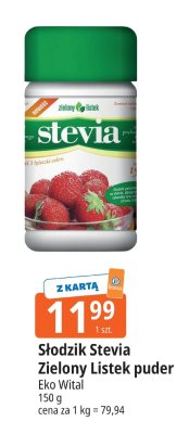 Słodzik Stevia Zielony Listek puder Eko Wital promocja w Leclerc