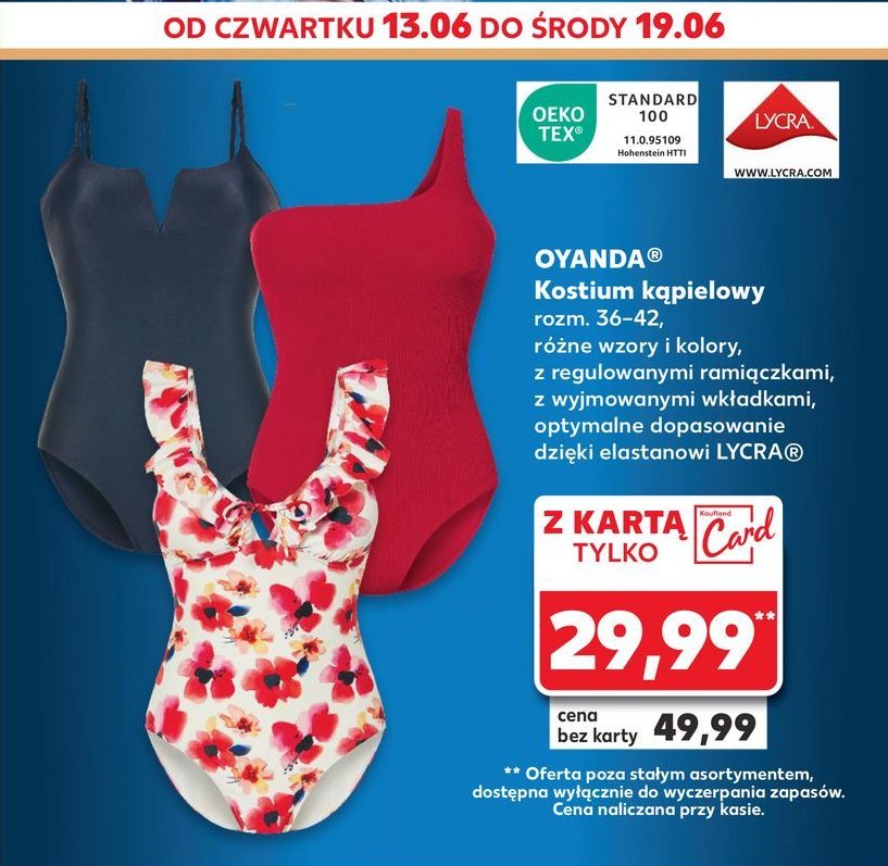 Kostium kąpielowy 36-42 Oyanda promocja