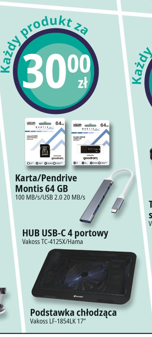 Karta mt072 64 gb 100 mb/s MONTIS promocja w Leclerc