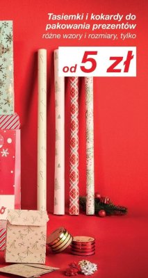 Tasiemki i kokardy do pakowania prezentów różne wzory i rozmiary promocja w KiK