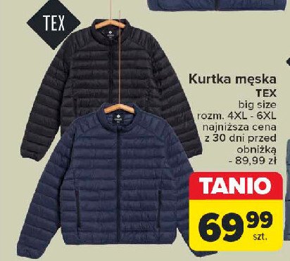 Kurtka męska 4xl-6xl Tex promocja w Carrefour