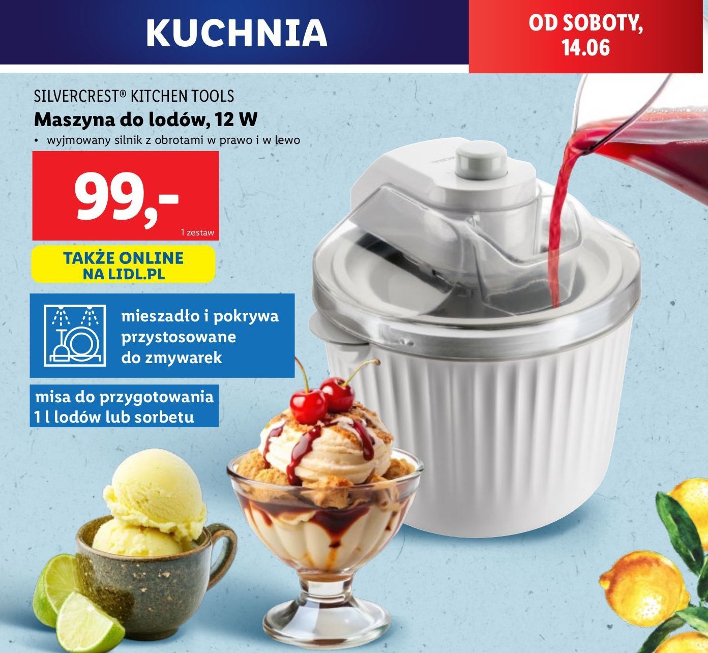 Maszyna do lodów 12 w Silvercrest promocja w Lidl