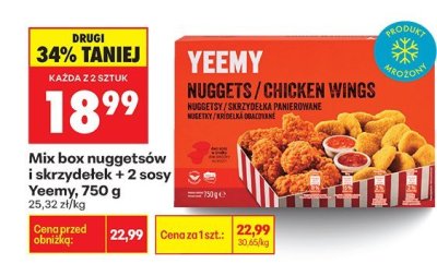Mix box nuggetsów i skrzydełek + 2 sosy Yeemy, 750 g promocja w Biedronka