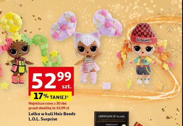 Lalka w kuli hair beads promocja w Auchan