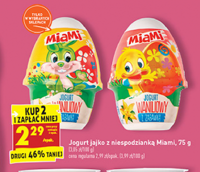 Jogurt waniliowy jajko z zabawką Miami promocja